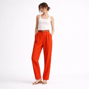 Orange high waist summer pants